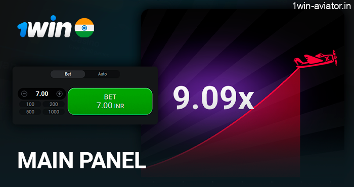 Aviator online main panel on 1Win site